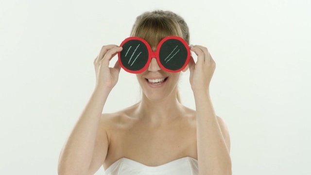 Video Reference: eyewear, vision care, glasses, goggles, sunglasses, girl, neck, Person