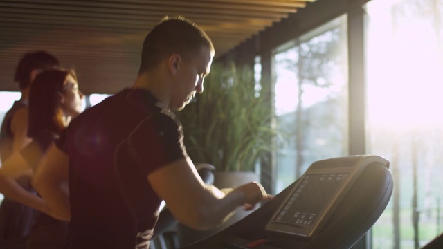 Video Reference: Treadmill, Exercise machine, Leisure, Photography, Sports equipment, Sitting, Exercise equipment, Physical fitness