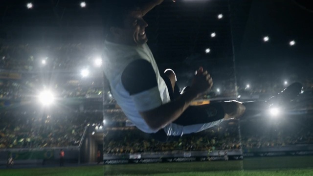 Video Reference: player, sport venue, football player, atmosphere, football, sports, ball, stadium, grass, night