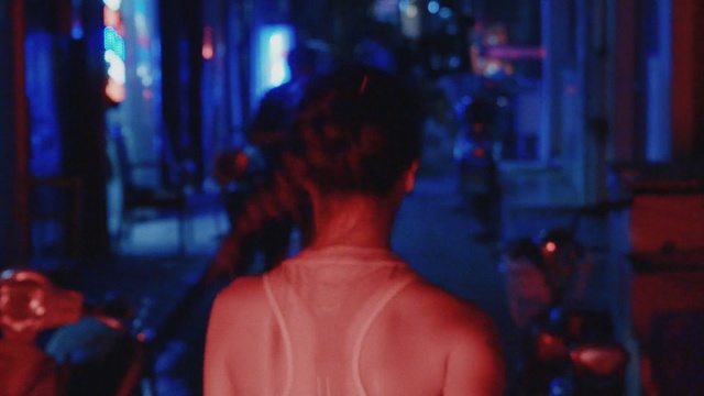 Video Reference: blue, red, entertainment, snapshot, disco, nightclub, fun, event, performance art, magenta, Person