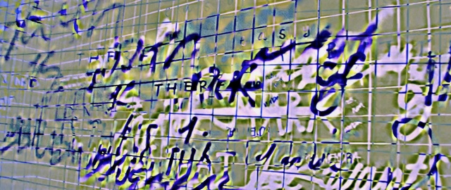 Video Reference: blue, structure, net, sport venue, wall, player, grass, graffiti, line, chain link fencing