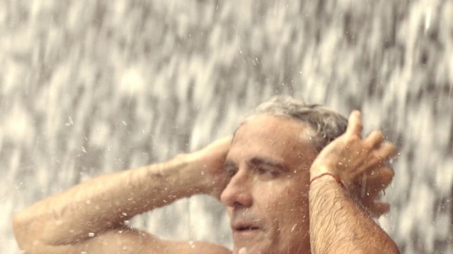 Video Reference: man, human, facial hair, muscle, fun, barechestedness, neck, Person