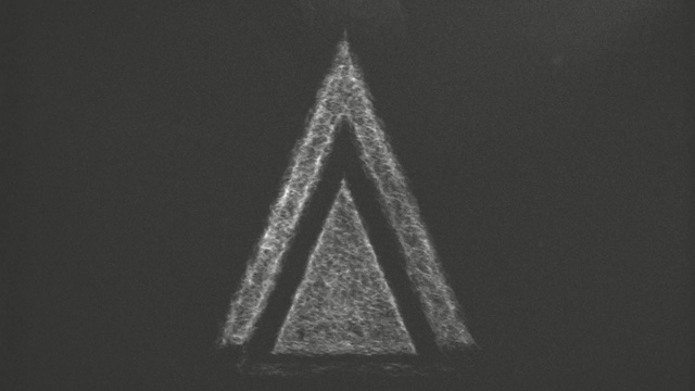 Video Reference: white, black and white, monochrome photography, triangle, monochrome, triangle, darkness, Person