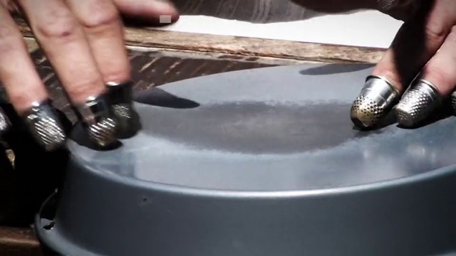 Video Reference: Hand, Finger, Table, Musical instrument, Metal