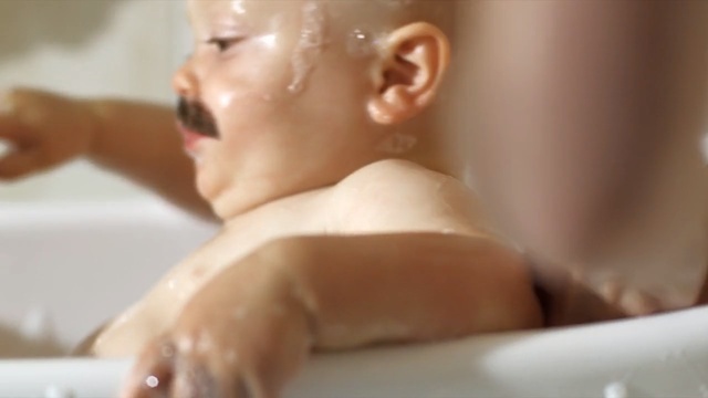Video Reference: Face, Bathing, Skin, Child, Head, Nose, Cheek, Chin, Baby, Bathtub