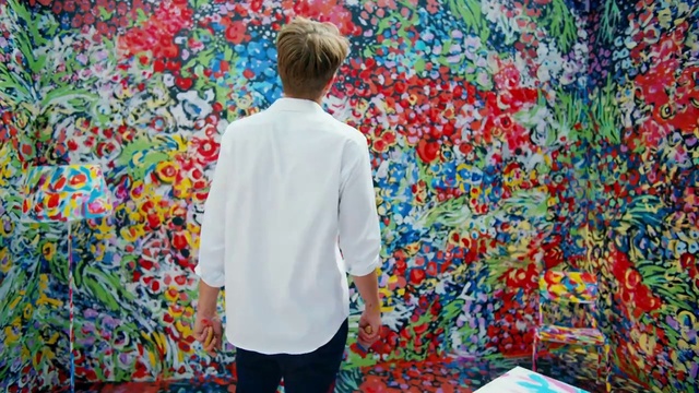 Video Reference: Art, Textile, Pattern, Visual arts, Design, Modern art, Pattern, Mural, Linens, Quilt