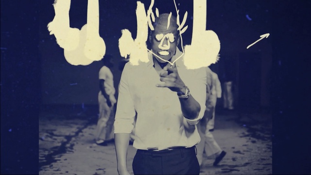 Video Reference: blue, snapshot, darkness, art, human, fun, performance, performance art, night, space, Person