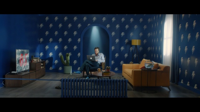 Video Reference: blue, screenshot, interior design, scene