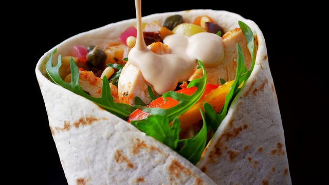 Video Reference: Dish, Food, Cuisine, Ingredient, Sandwich wrap, Flatbread, Finger food, Junk food, Produce, Tortilla