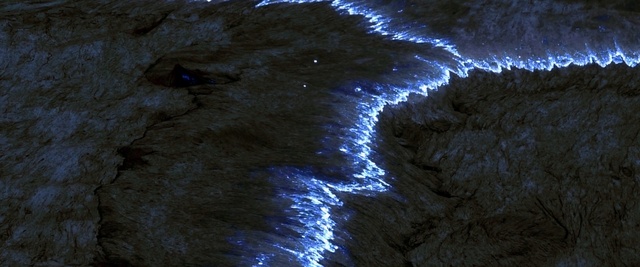 Video Reference: light, geological phenomenon, night, sky, formation, darkness, rock, water, earth, landscape