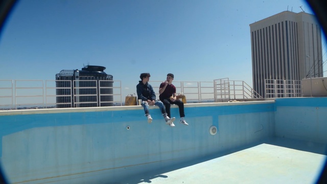 Video Reference: Blue, Leisure, Swimming pool, Water, Sky, Vacation, Recreation, Fun, Architecture, Roof