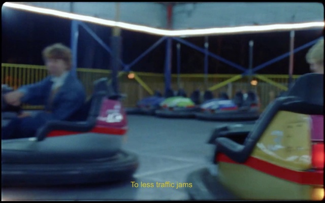 Video Reference: Amusement ride, Automotive exterior, Bumper, Amusement park, Mode of transport, Vehicle, Fun, Recreation, Park, Auto part