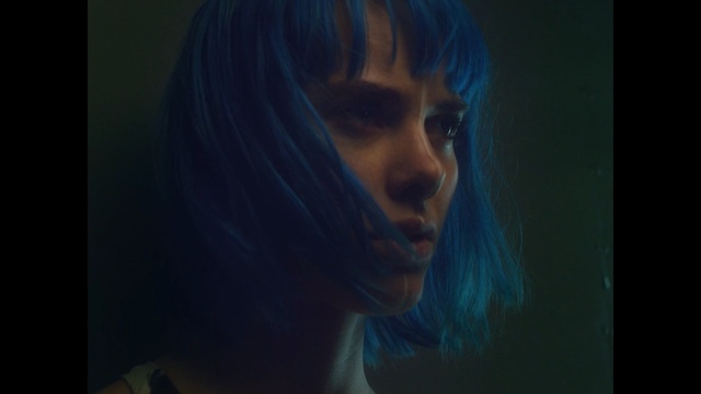 Video Reference: blue, nose, human hair color, beauty, darkness, emotion, girl, screenshot, black hair, mouth