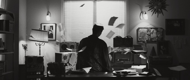 Video Reference: white, black, photograph, black and white, room, photography, snapshot, monochrome photography, monochrome, darkness, Person