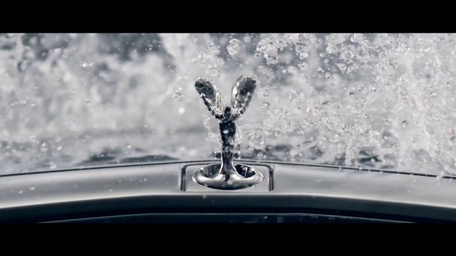 Video Reference: Water, Rolls-royce, Vehicle, Car, Luxury vehicle, Hood, Drop, Photography, Windshield, Glass
