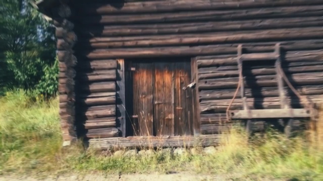Video Reference: log cabin, shack, property, hut, shed, house, home, rural area, wood, farmhouse