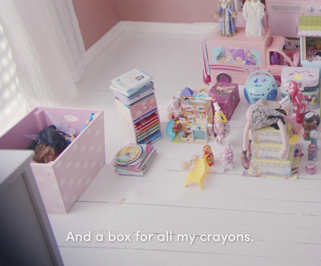 Video Reference: Product, Pink, Room, Shelf, Toy, Furniture, House, Interior design, Child, Shelving