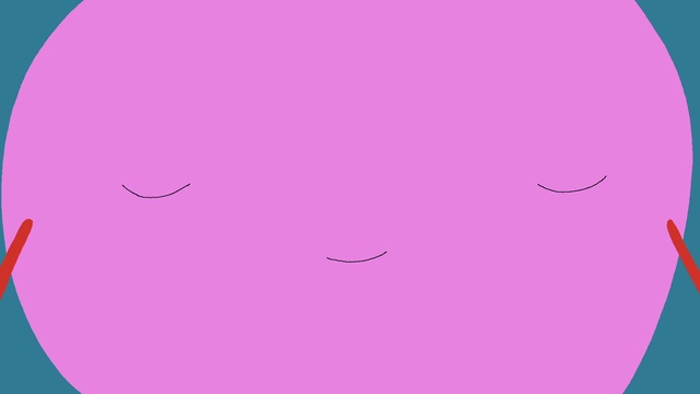 Video Reference: Pink, Violet, Purple, Magenta, Text, Red, Lilac, Line, Font, Smile, Graphics, Shirt, Vector graphics, Child art, Abstract, Cartoon