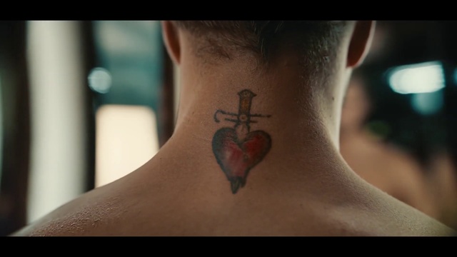 Video Reference: Tattoo, Neck, Shoulder, Skin, Temporary tattoo, Joint, Flesh, Heart, Arm, Back