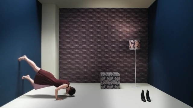 Video Reference: room, wall, interior design, flooring, floor, design, space, tile, ceiling