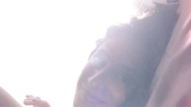 Video Reference: White, Sky, Light, Atmospheric phenomenon, Cloud, Nose, Hand, Sunlight, Atmosphere, Neck