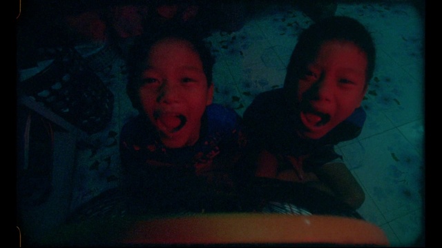 Video Reference: Blue, Black, Face, Facial expression, Red, Fun, Green, Darkness, Head, Light