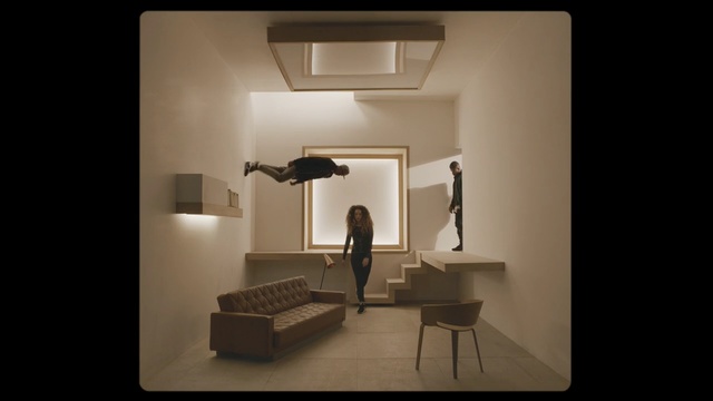 Video Reference: room, interior, furniture, table, house, modern, home, lamp, apartment, floor, decor, wood, window, design, chair, indoors, light, Person