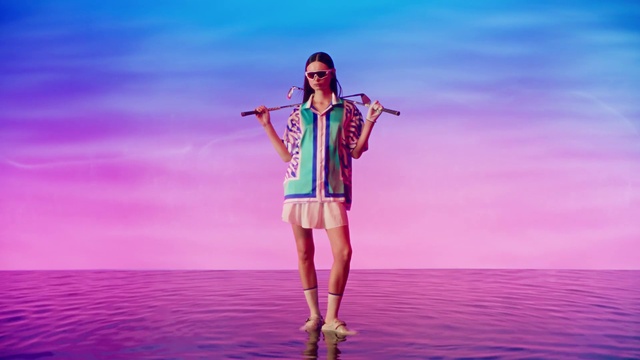 Video Reference: Clothing, Microphone, Musical instrument, Purple, Musician, Dress, Pink, Performing arts, Music, Happy