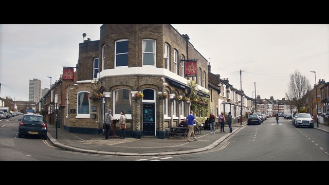 Video Reference: car, town, transport, urban area, neighbourhood, road, residential area, street, city, infrastructure