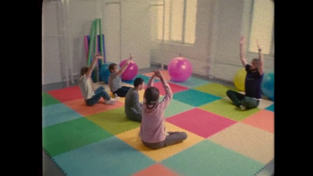 Video Reference: Physical fitness, Play, Pilates, Mat, Yoga, Yoga mat, Exercise, Kindergarten, Room, Child