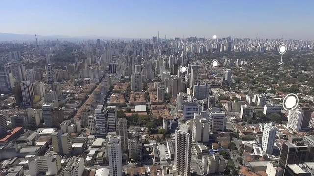 Video Reference: City, Metropolitan area, Cityscape, Urban area, Metropolis, Skyline, Aerial photography, Bird-eye view, Daytime, Human settlement
