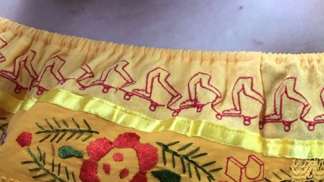 Video Reference: Text, Textile, Font, Embroidery, Magenta, Linens, Art