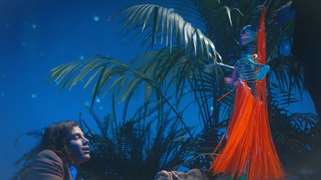 Video Reference: blue, vertebrate, entertainment, marine biology, organism, carnival, fun, underwater, screenshot, tree