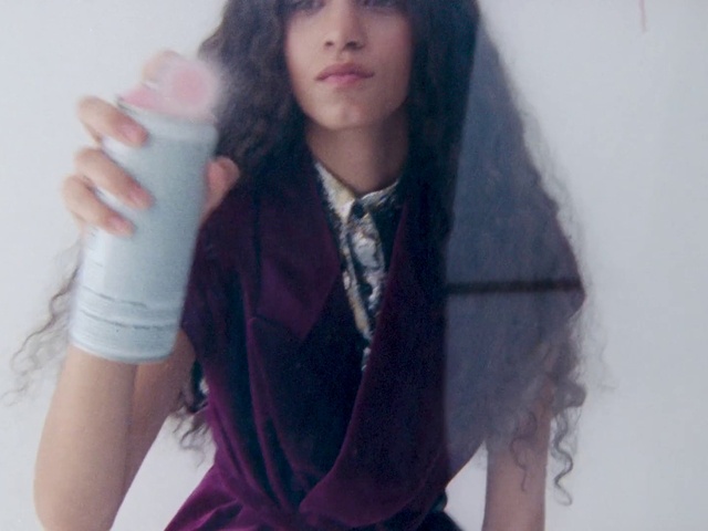 Video Reference: Hair, Face, Lip, Long hair, Blue, Purple, Hairstyle, Black hair, Beauty, Pink