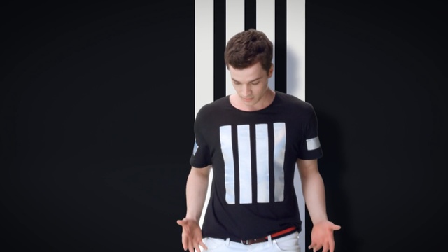 Video Reference: T-shirt, White, Clothing, Product, Shoulder, Sleeve, Cool, Male, Fashion, Arm, Person