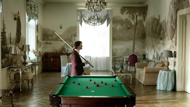 Video Reference: billiard room, billiard table, recreation room, room, table, furniture, indoor games and sports, english billiards, cue sports, pool