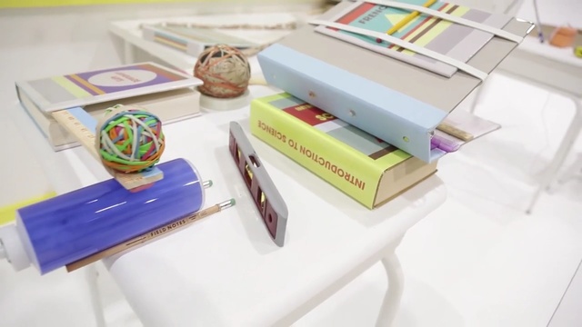 Video Reference: Table, Desk, Stationery, Furniture, Paper, Paper product, Shelf, Drawer, Office supplies, Box