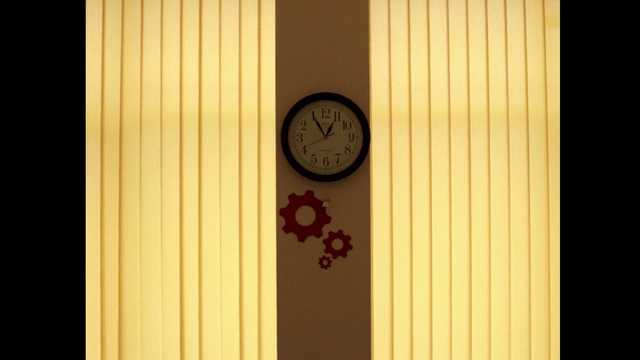 Video Reference: Yellow, Clock, Wood, Line, Home accessories, Door, Interior design