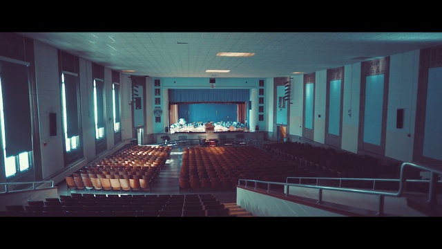 Video Reference: Building, Architecture, Sky, Room, Interior design, Auditorium, Stage, Ceiling, House, Floor