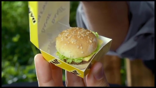Video Reference: Food, Fast food, Hamburger, Junk food, Dish, Cuisine, Cheeseburger, Bun, Veggie burger, Finger food