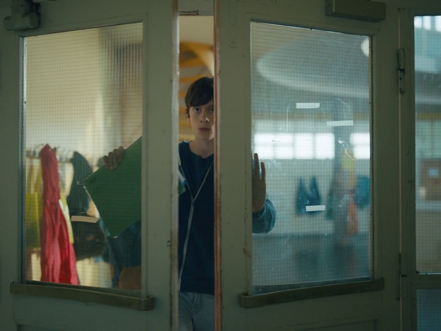 Video Reference: Snapshot, Glass, Standing, Window, Transparent material, Room, Reflection, Door, Interior design, Mirror