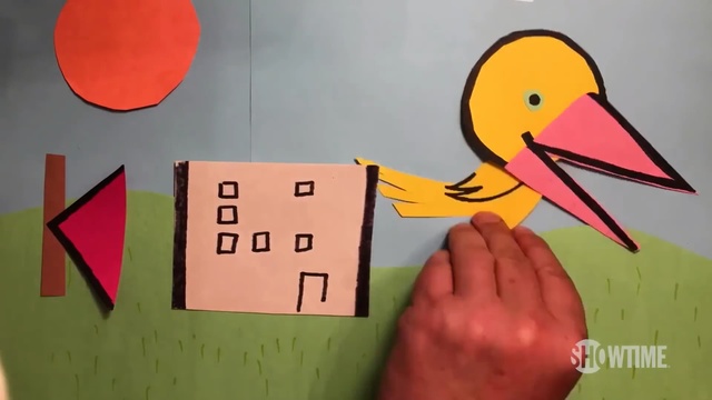 Video Reference: red, yellow, vertebrate, beak, water bird, art, material, ducks geese and swans, font, angle, Person