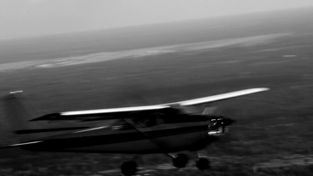 Video Reference: light aircraft, airplane, aircraft, aviation, black and white, flight, air travel, monochrome photography, wing, flap