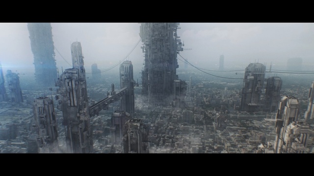 Video Reference: Metropolitan area, Atmospheric phenomenon, City, Metropolis, Urban area, Human settlement, Haze, Skyscraper, Cityscape, Sky, Outdoor, View, Photo, Building, Window, Train, Boat, Large, Traveling, Mountain, Street, Driving, Track, Rain, White, Water, Snow, Covered, Man, Group, Riding, Standing, Bus, River, Fog, Video game, Tower, Text, Cloud, Fantasy, Day