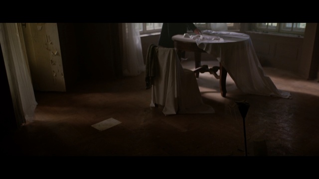 Video Reference: furniture, floor, table, flooring, darkness, lighting, wood, chair, screenshot, hardwood