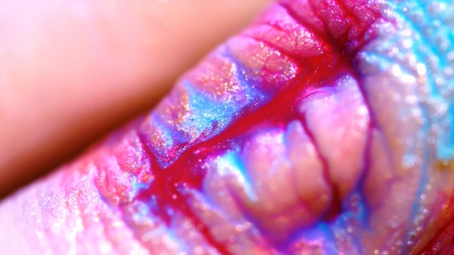 Video Reference: Pink, Close-up, Lip, Finger, Nail, Skin, Flesh, Mouth, Macro photography, Hand, Person