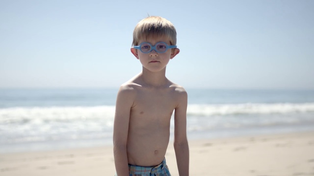 Video Reference: Beach, Vacation, Barechested, Eyewear, Male, Summer, Standing, Fun, Sea, Sand, Person