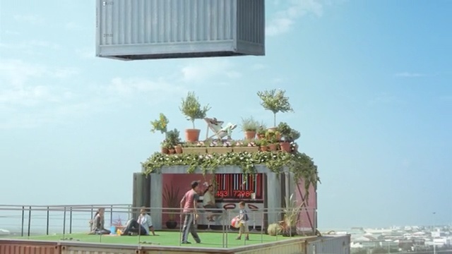 Video Reference: sky, tourist attraction, facade, roof, tree, outdoor structure, building, tourism, Person