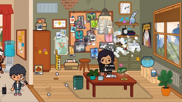 Video Reference: Cartoon, Room, Illustration, Games, Animated cartoon, Adventure game, Fiction, Furniture, Interior design, Pc game, Person