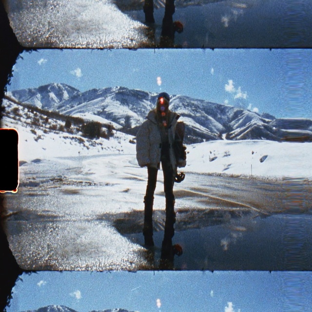 Video Reference: Sky, Snow, Winter, Mountain, Reflection, Freezing, Tree, Cloud, Mountain range, Outerwear, Person